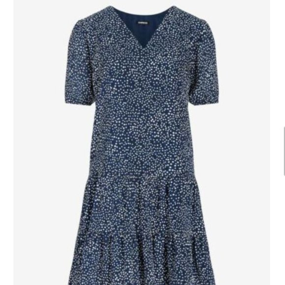 Express Tiered Trapeze Polka Dot Dress XL - 2XL - Picture 4 of 5